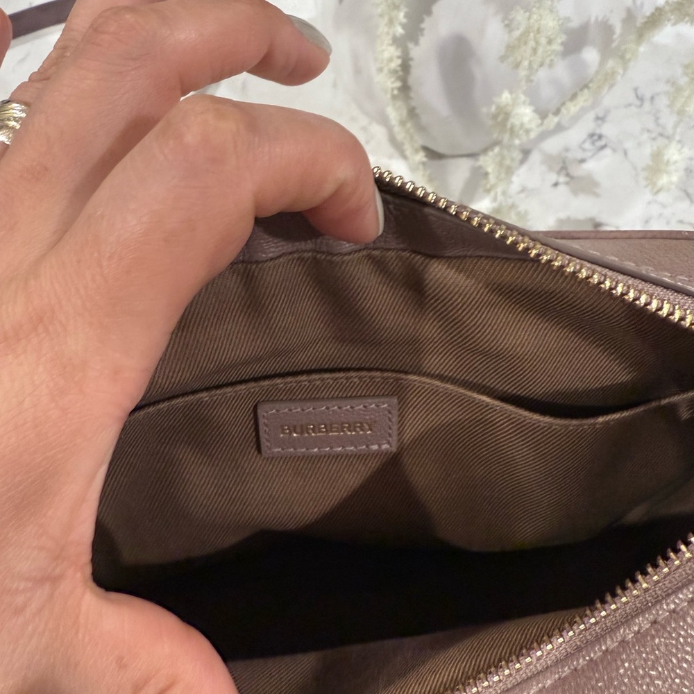 Burberry Gray Mink Camera Bag with Check Pattern - Picture 11 of 13